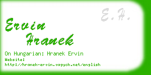 ervin hranek business card